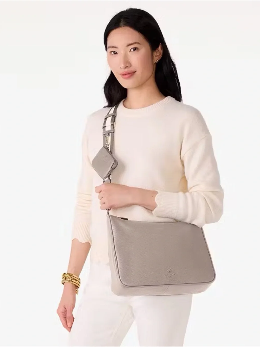♠️Kate Spade New York Emma Leather Convertible Crossbody Bag, Cozy Grey NWT